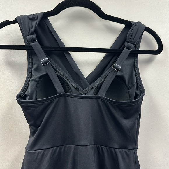 Lands’ End Women’s Black One Piece Wrap Style Swim Dress Adjustable Straps Sz 4 - Picture 6 of 8